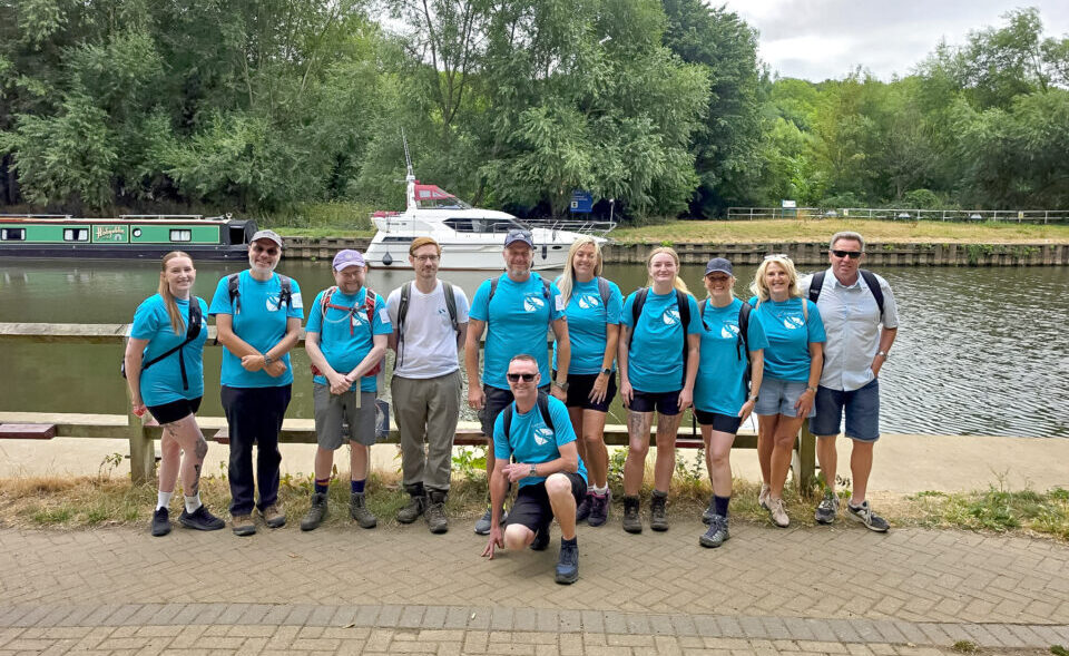 Hospice hikers by the canal