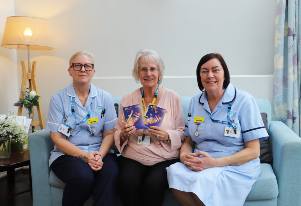 Staff at St John’s Hospice with Light up a Life tree decorations