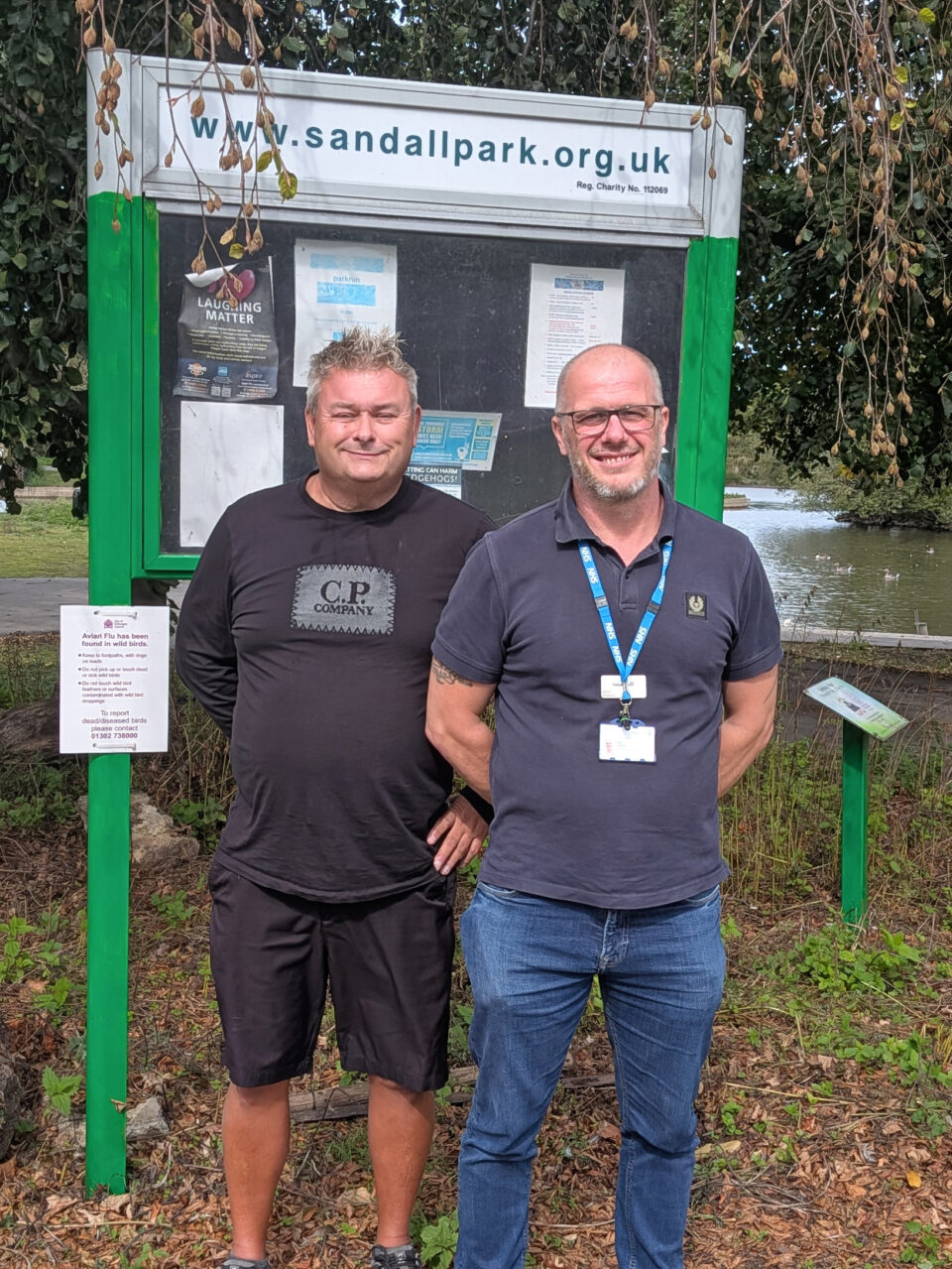 Two people in Sandall Park